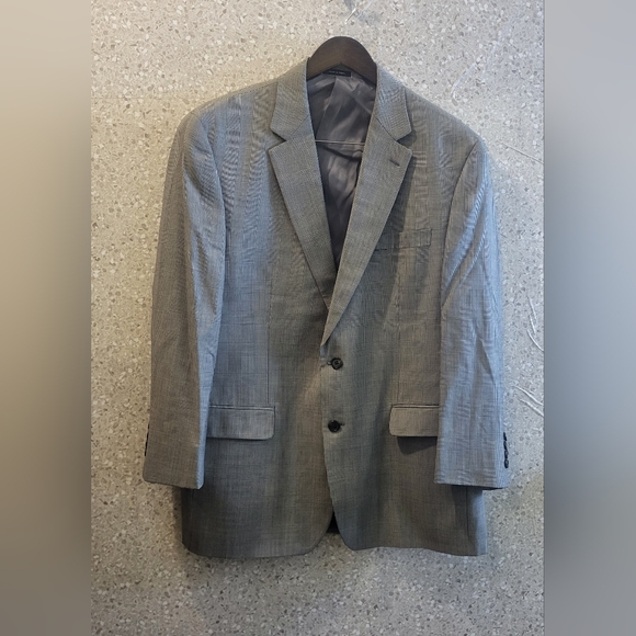 Ralph Lauren Men's SuitPlaid Black/White 100% WoolSize‎ 46R